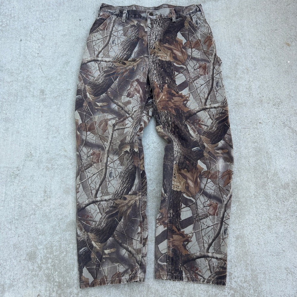Carhartt B158 CMO Realtree Camo Dungaree Pants 36x32 Vintage Hardwoods Workwear